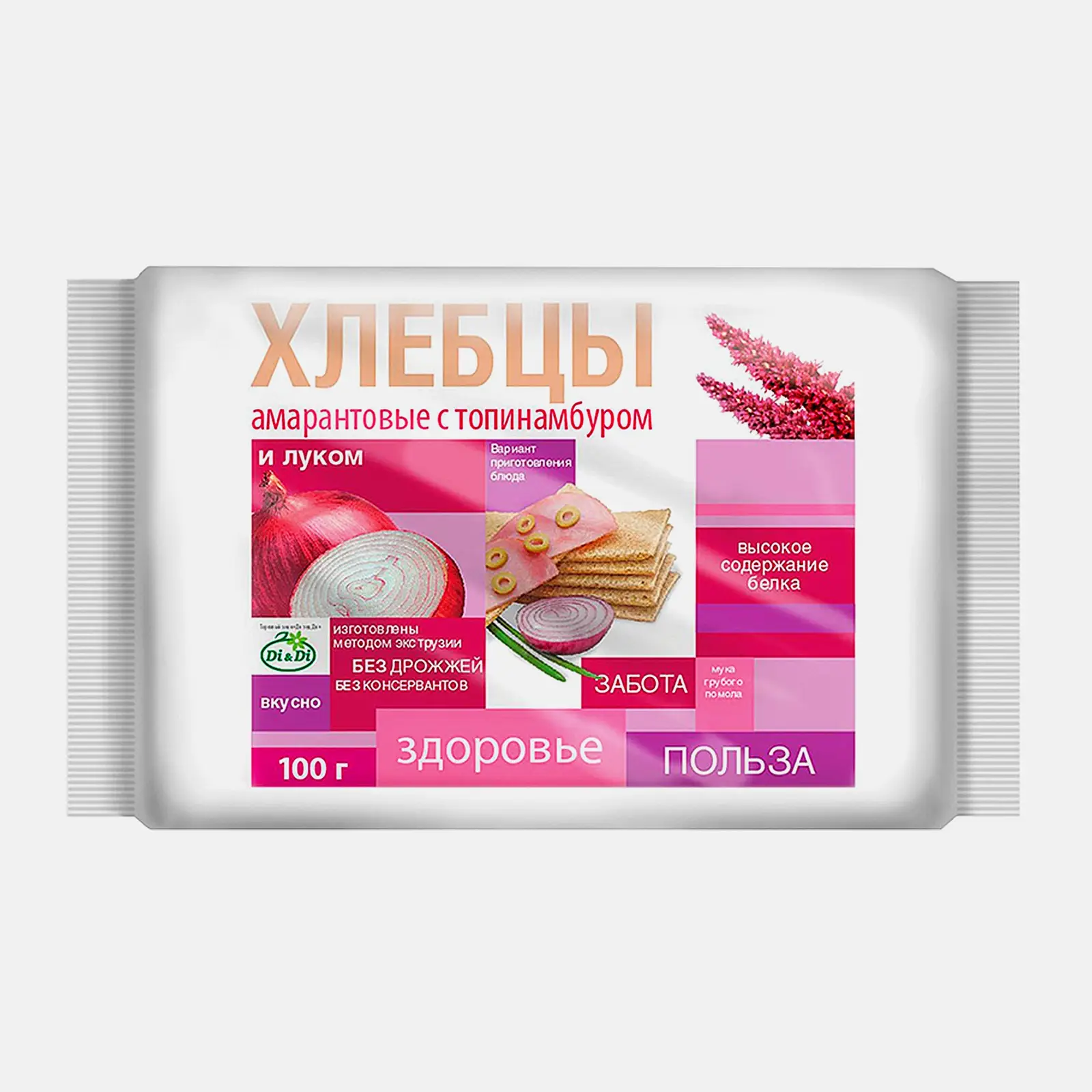 Изображение товара Хлебцы Di&Di амарантовые с луком без глютена 100 г