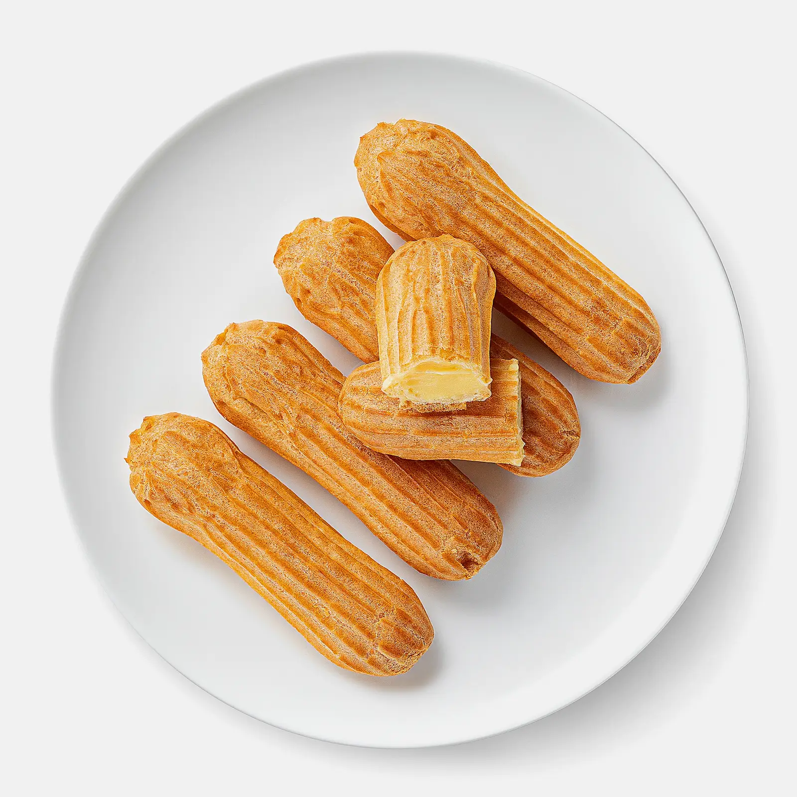 Изображение товара Эклеры классические с заварным кремом Mirel 210г - вкусное пирожное с хрустящим тестом и сливочной 