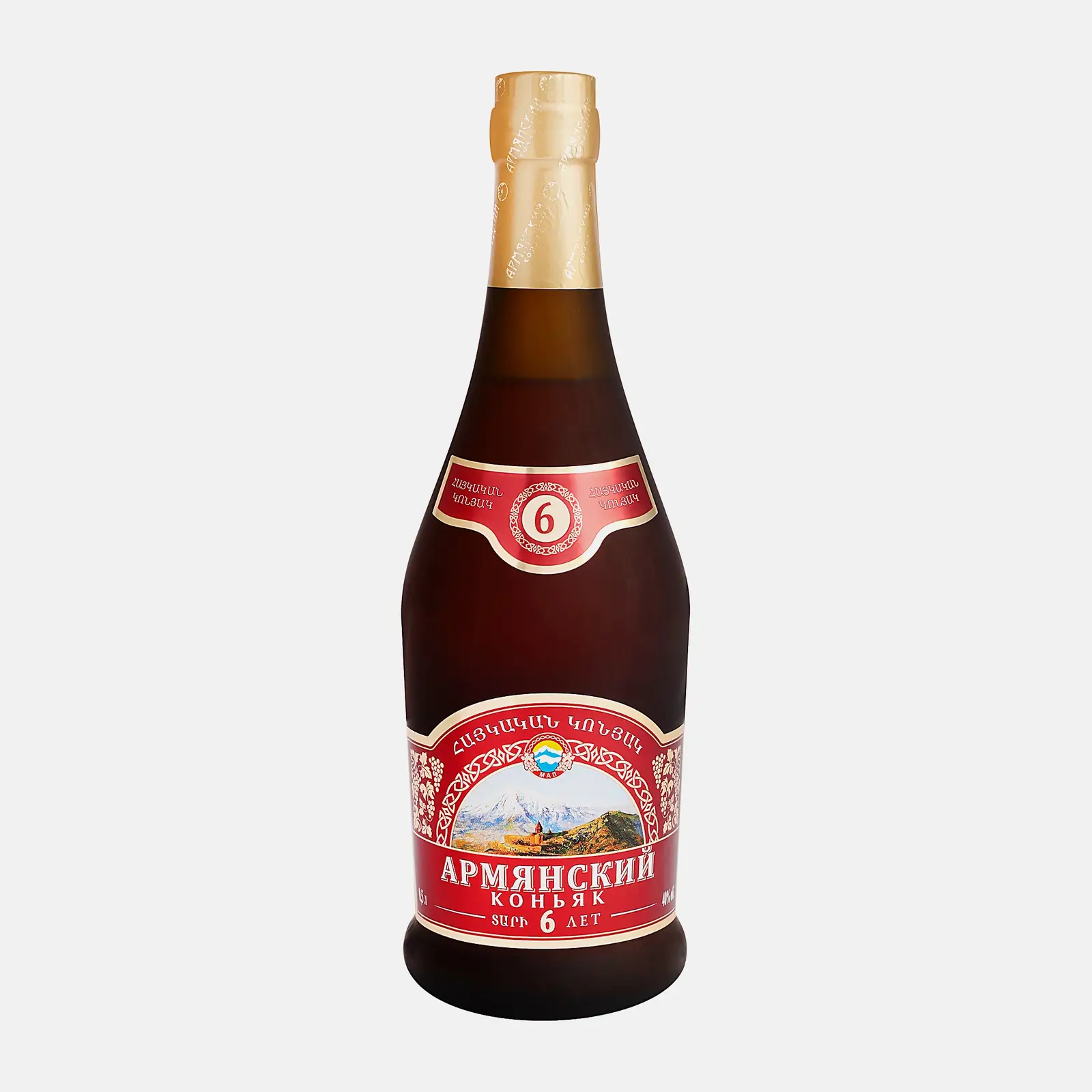 Изображение товара Коньяк Армянский 6 лет КВ 40 - крепкий и ароматный напиток 500мл
