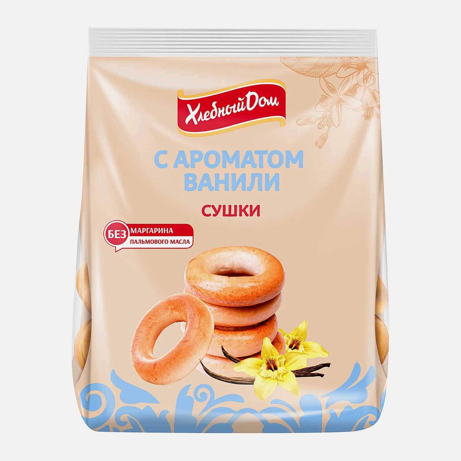 Изображение товара Сушки с ароматом ванили Хлебный дом 250г вкусные хрустящие сладости