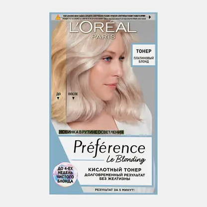 Кислотный тонер для волос L’Oréal Paris Preference Платиновый блонд 229мл