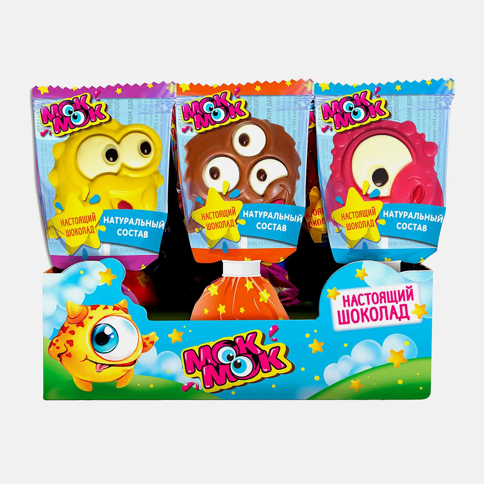Шоколадная фигурка с печеньем на палочке Мок-Мок 24г в ассортименте