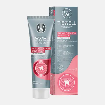 Зубная паста Tiswell реминерализующая с наногидроксиапатитом для чувствительных зубов отбеливающая 110мл