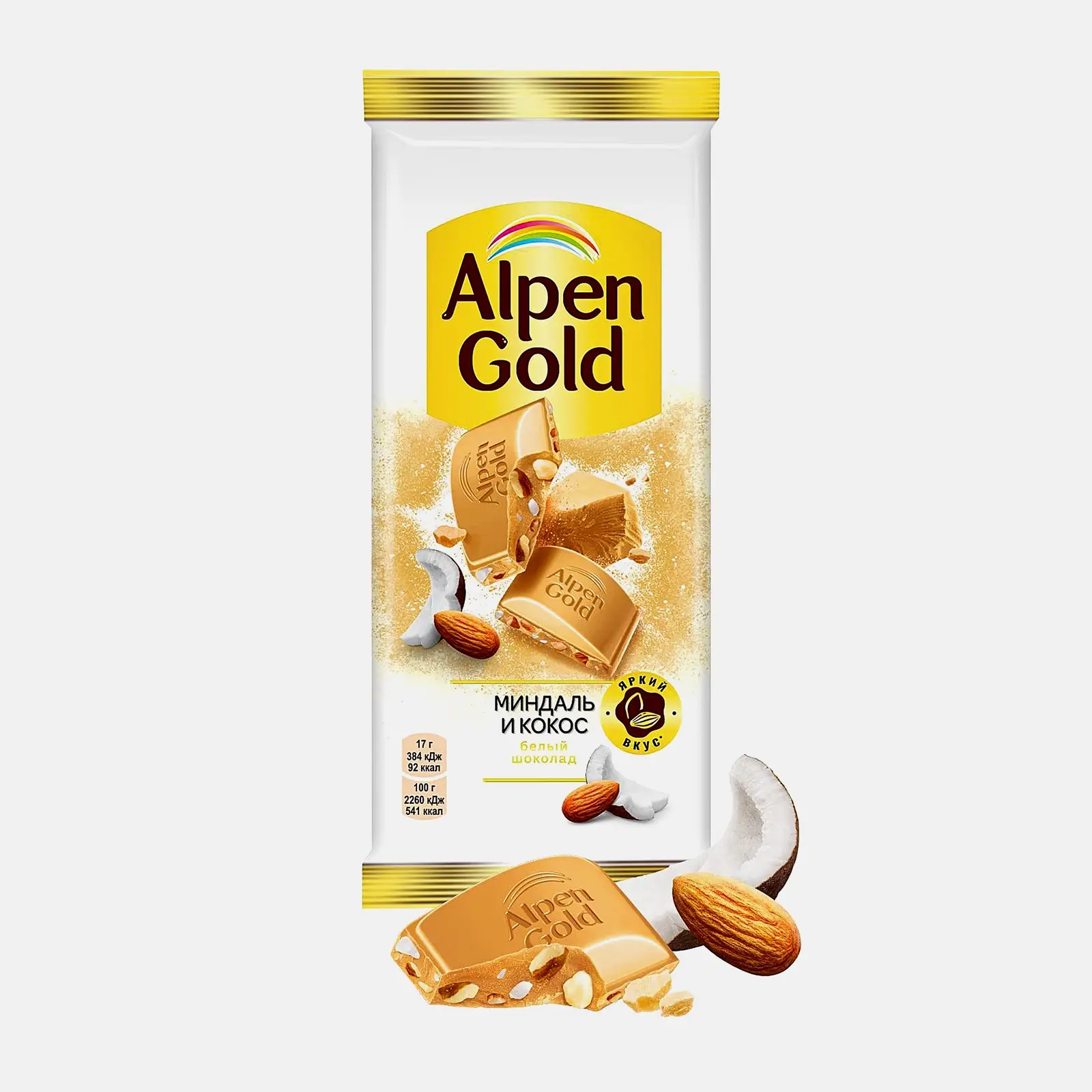 Шоколад Alpen Gold белый Миндаль и кокос 80г Шоколад Alpen Gold белый Миндаль и кокос 80г
