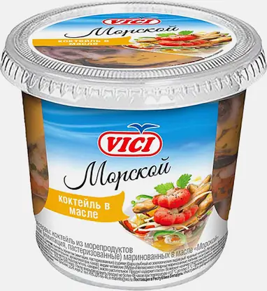 Коктейль из морепродуктов Vici в масле 360г