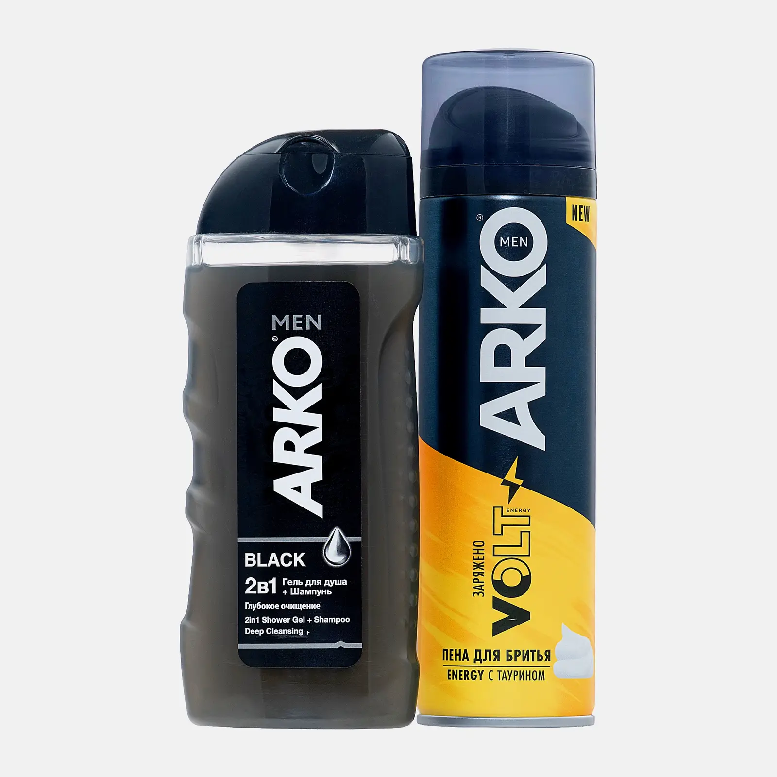 Подарочный набор для мужчин Arko Пена для бритья Volt 200мл + Гель для душа Black 260мл в ассортименте