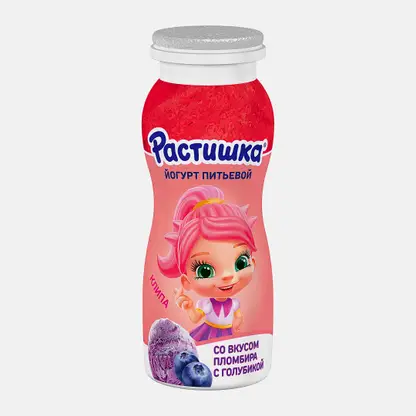 Йогурт Растишка питьевой пломбир голубика 1.6% 90г