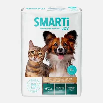 Пеленки для животных Smarti Joy с САП 60*40см 10шт