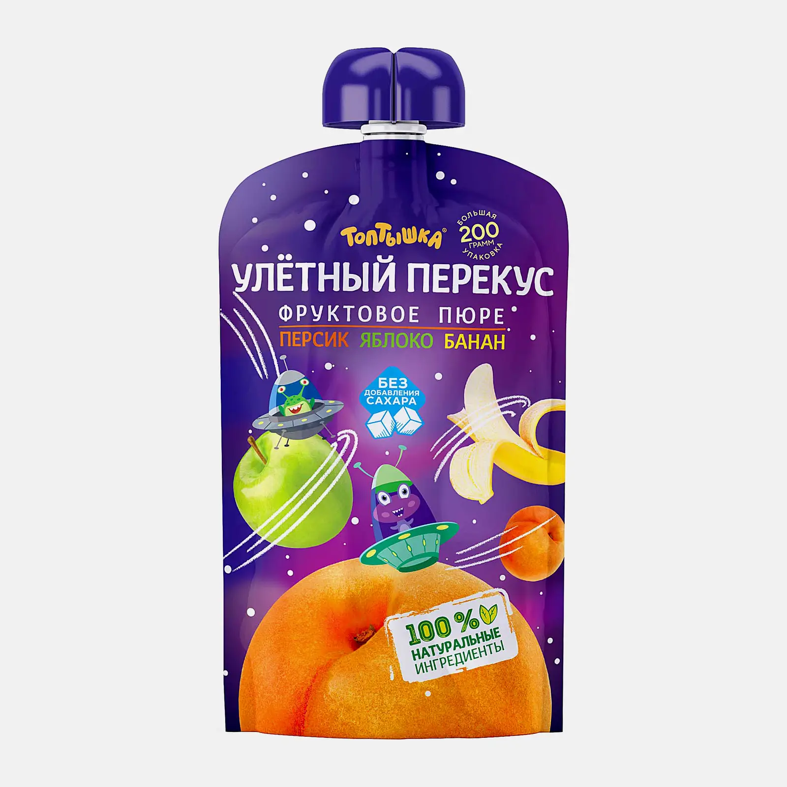 Пюре Персик-яблоко-банан Улетный Перекус 200г