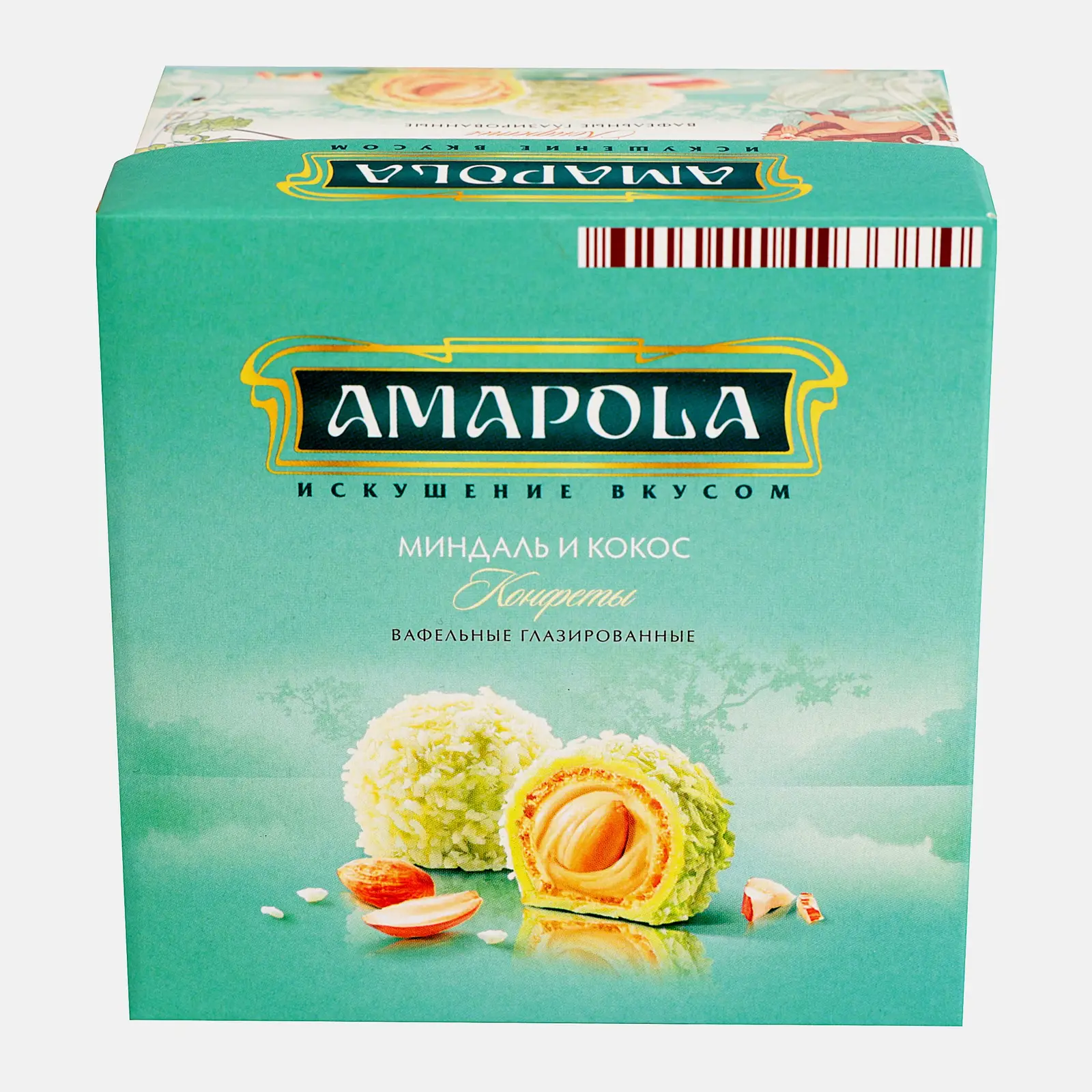 Конфеты Amapola вафельные глазированные миндаль и кокос 100г
