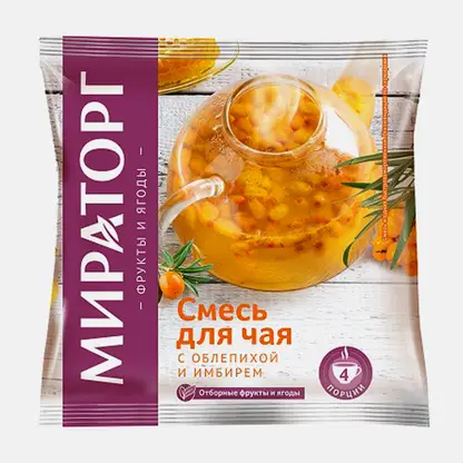 Смесь для чая Мираторг с облепихой и имбирем быстрозамороженная 300г