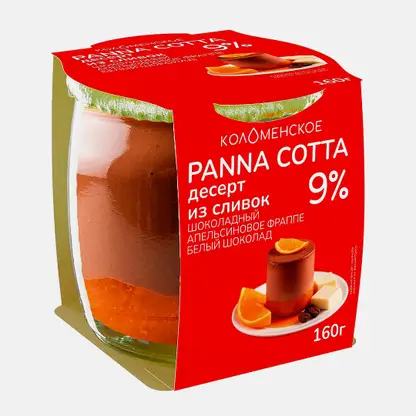 Сливочный десерт Panna Cota шоколадный с апельсином Коломенский 11% 160г