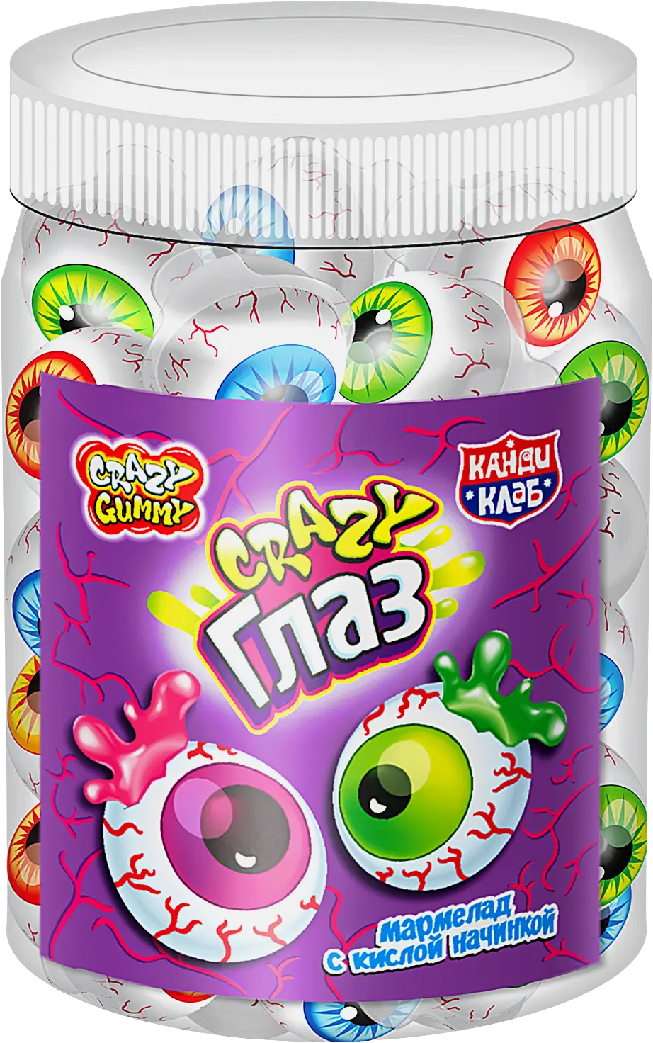 Изображение товара Мармелад с кислой начинкой Crazy глазированный Канди Трейд 10г