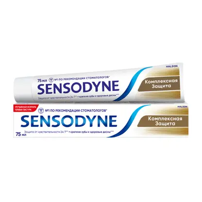 Изображение товара Зубная паста Sensodyne Комплексная Защита для чувствительных зубов с фтором освежающий мятный вкус 75мл
