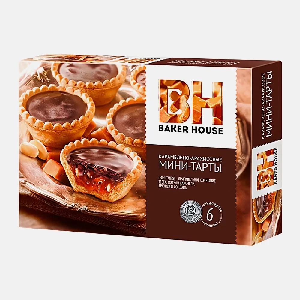 Мини-тарты Baker House карамельно-арахисовые 240г - фото 2 Мини-тарты Baker House карамельно-арахисовые 240г - фото 2