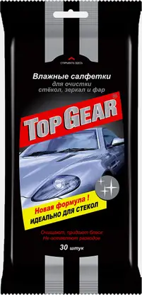 Салфетки влажные Top Gear для стекол зеркал и фар 30шт