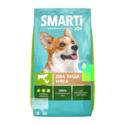 Изображение товара Сухой корм для собак Smarti Joy 2.5 кг с мясным ассорти
