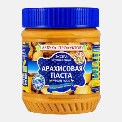 Арахисовая паста Экстра с кусочками арахиса Азбука продуктов 340г