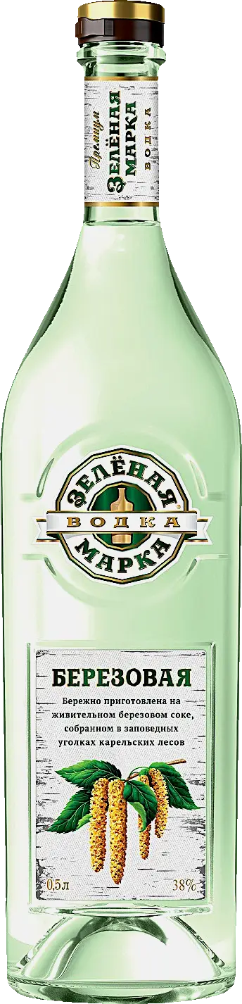 Изображение товара Водка Зеленая марка березовая 38% 500мл