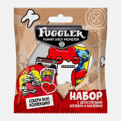 Брелок и стикер во флоупаке Fuggler