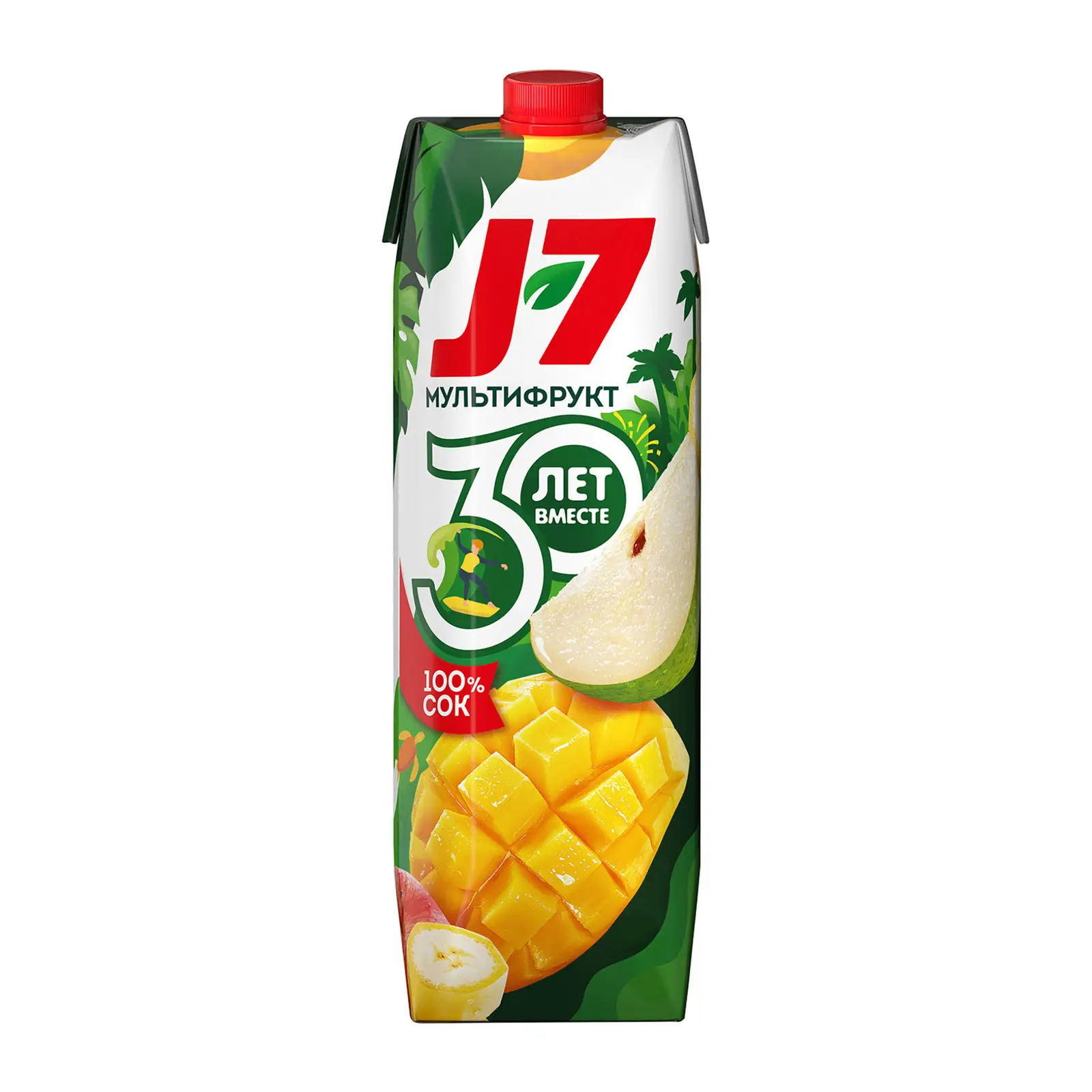 Изображение товара Нектар J-7 Мультифрукт с мякотью 970мл - натуральный сок без сахара