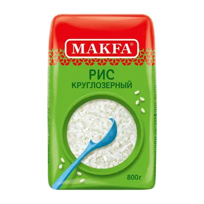 Изображение товара Рис Makfa круглозерный шлифованный 800г