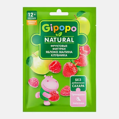 Фруктовые фигурки из яблока, клубники и малины с 12 месяцев Gipopo 15г