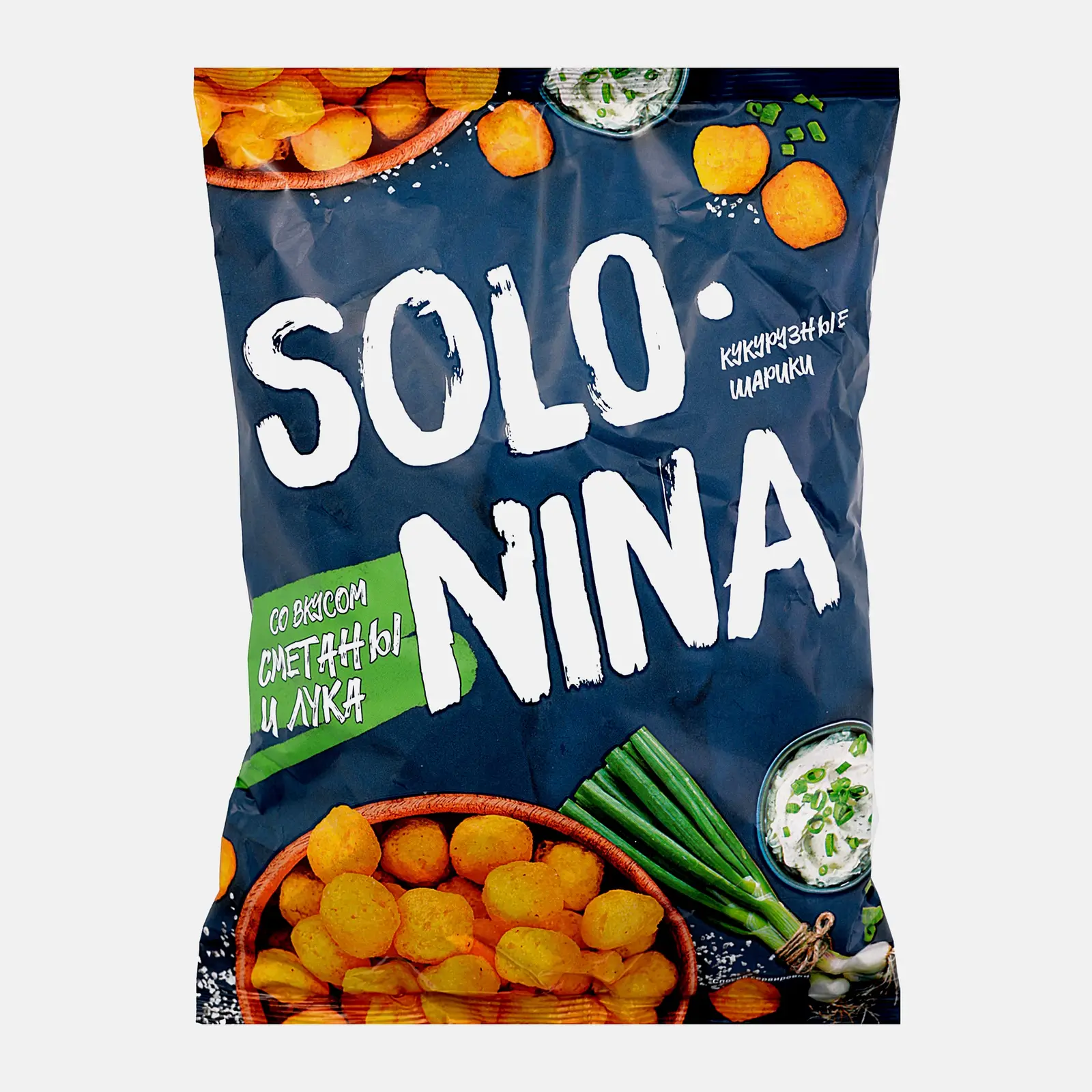 Изображение товара Кукурузные шарики Solo Nina сметана и лук 140г