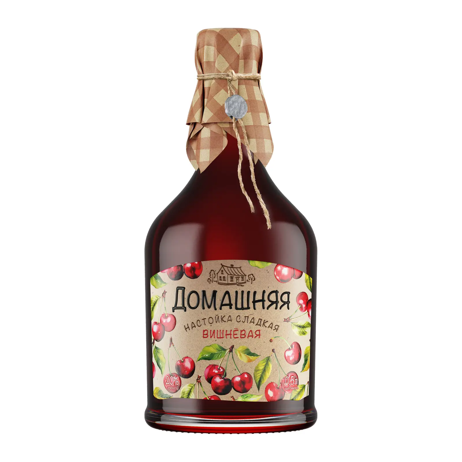 Изображение товара Настойка сладкая Домашняя вишнёвая 20% 500мл домашняя настойка натуральная