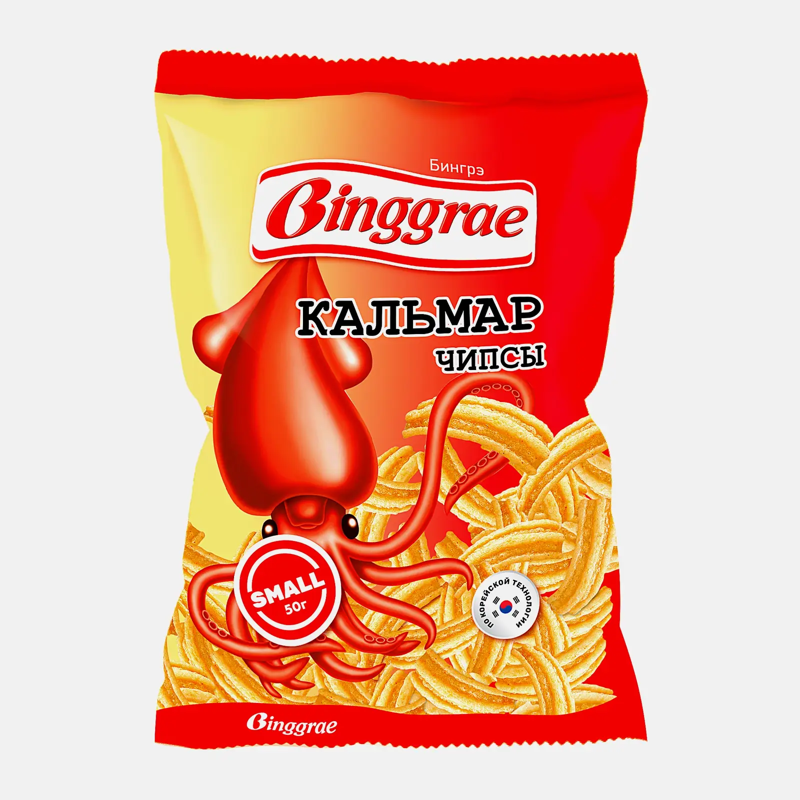 Чипсы со вкусом кальмара Binggrae 50г Чипсы со вкусом кальмара Binggrae 50г