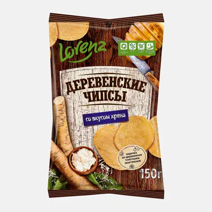 Чипсы Lorenz Деревенские картофельные со вкусом хрена 150г