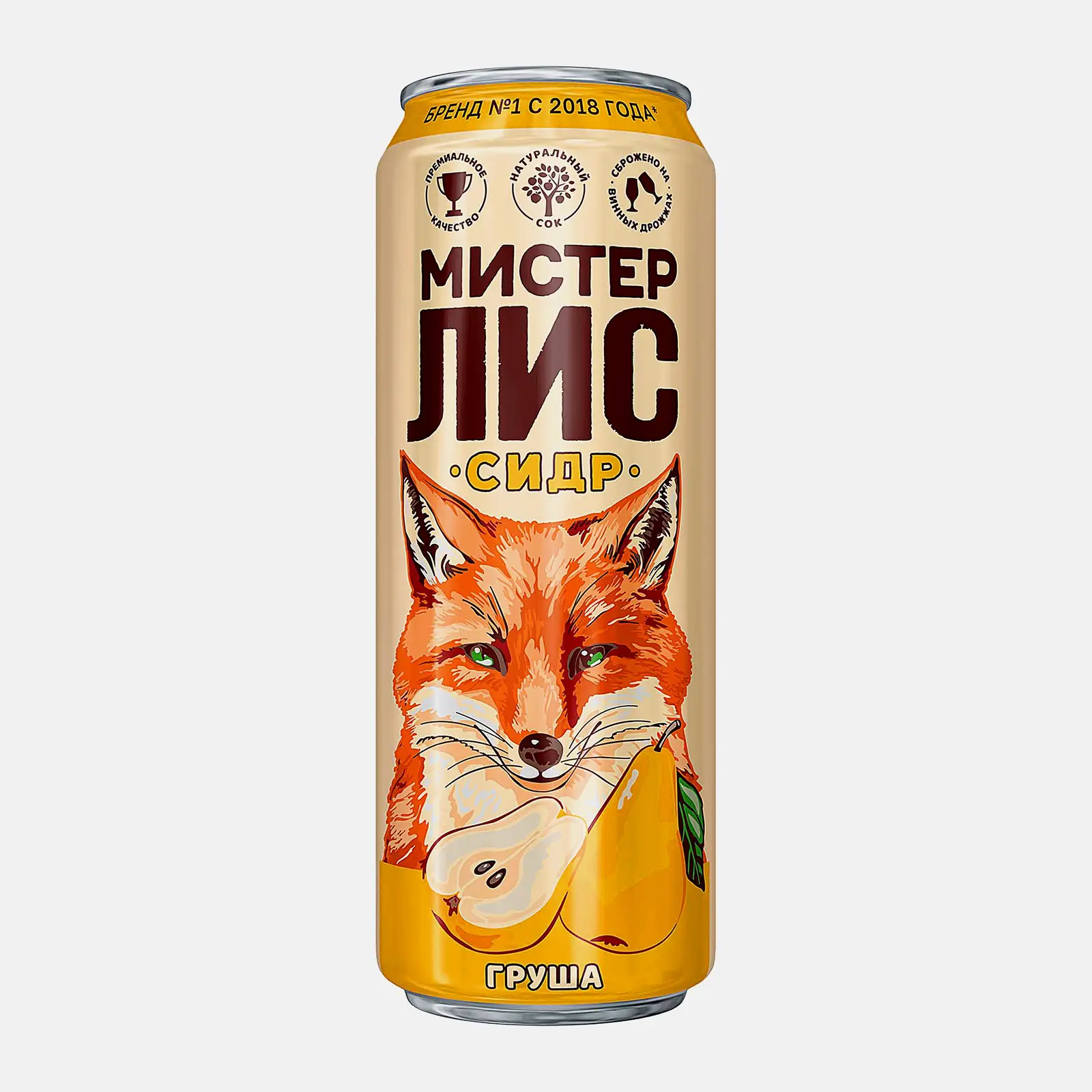 Изображение товара Сидр Мистер Лис Сочная груша 430мл полусладкий газированный напиток