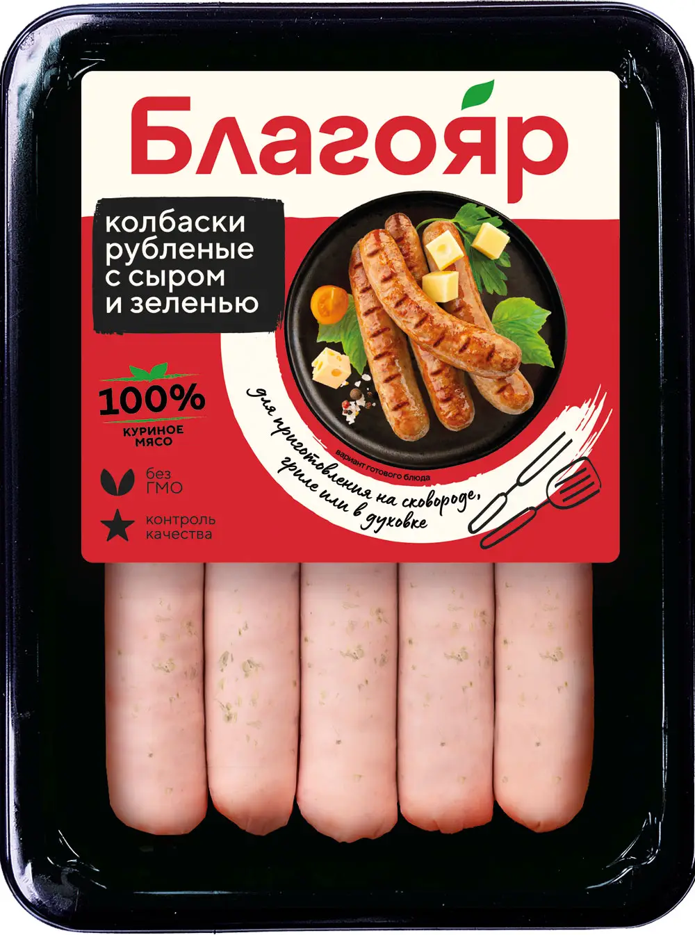 Колбаски Благояр рубленые с сыром и зеленью 360г - Магнит-Продукты