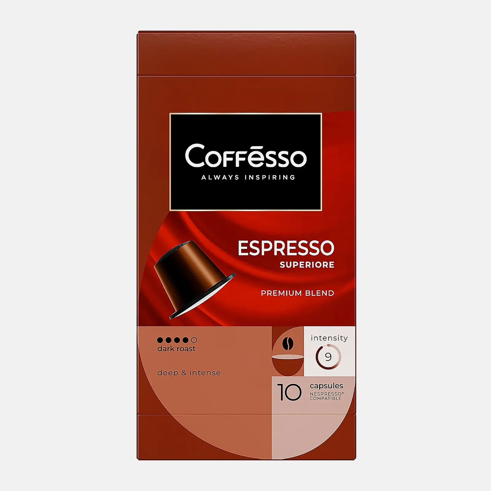 Изображение товара Кофе в капсулах Coffesso Espresso Superiore 10 шт натуральный арабика темная обжарка