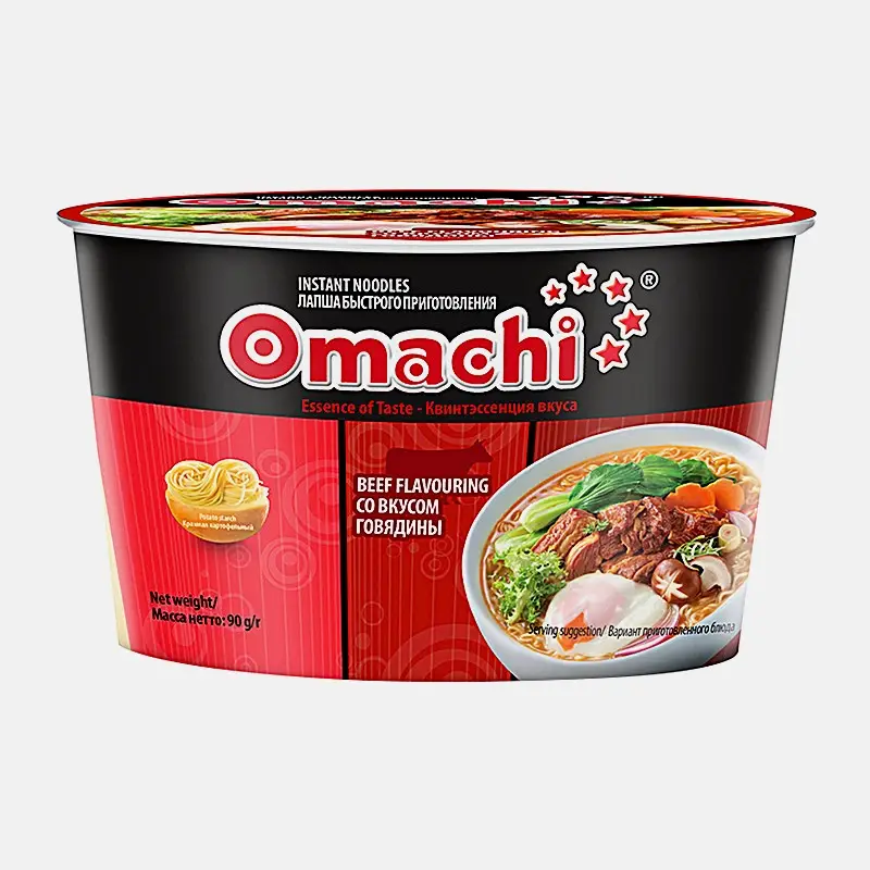 Изображение товара Лапша быстрого приготовления со вкусом говядины Omachi 90г