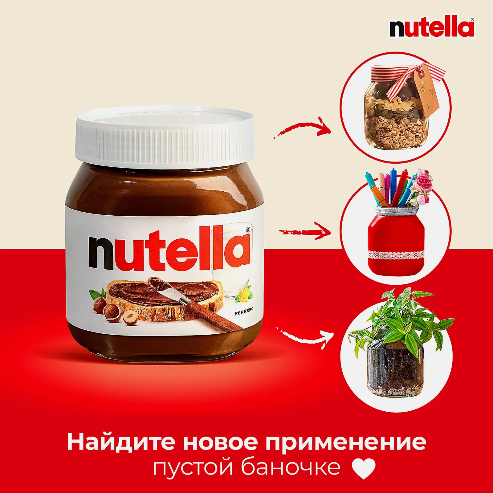 Паста ореховая с добавлением какао Nutella 350г