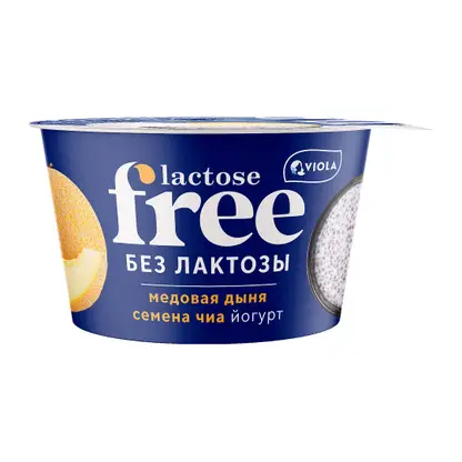 Изображение товара Йогурт Viola Free Медовая дыня и Семена чиа безлактозный 2.7% 180г