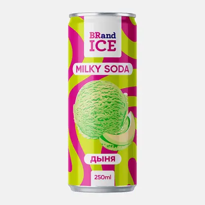 Газированный напиток Milky Soda со вкусом дыни Brandice 250мл
