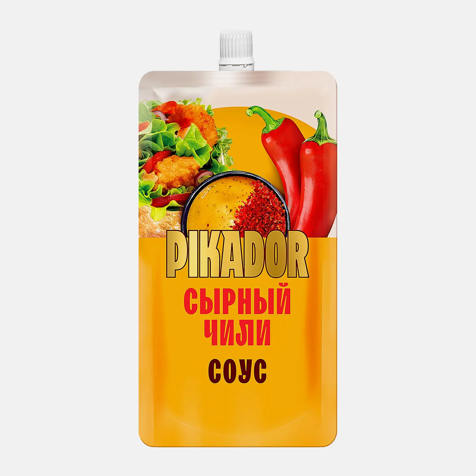 Изображение товара Соус сырный Чили Pikador 200 г острый сливочный для мяса картофеля овощей начос