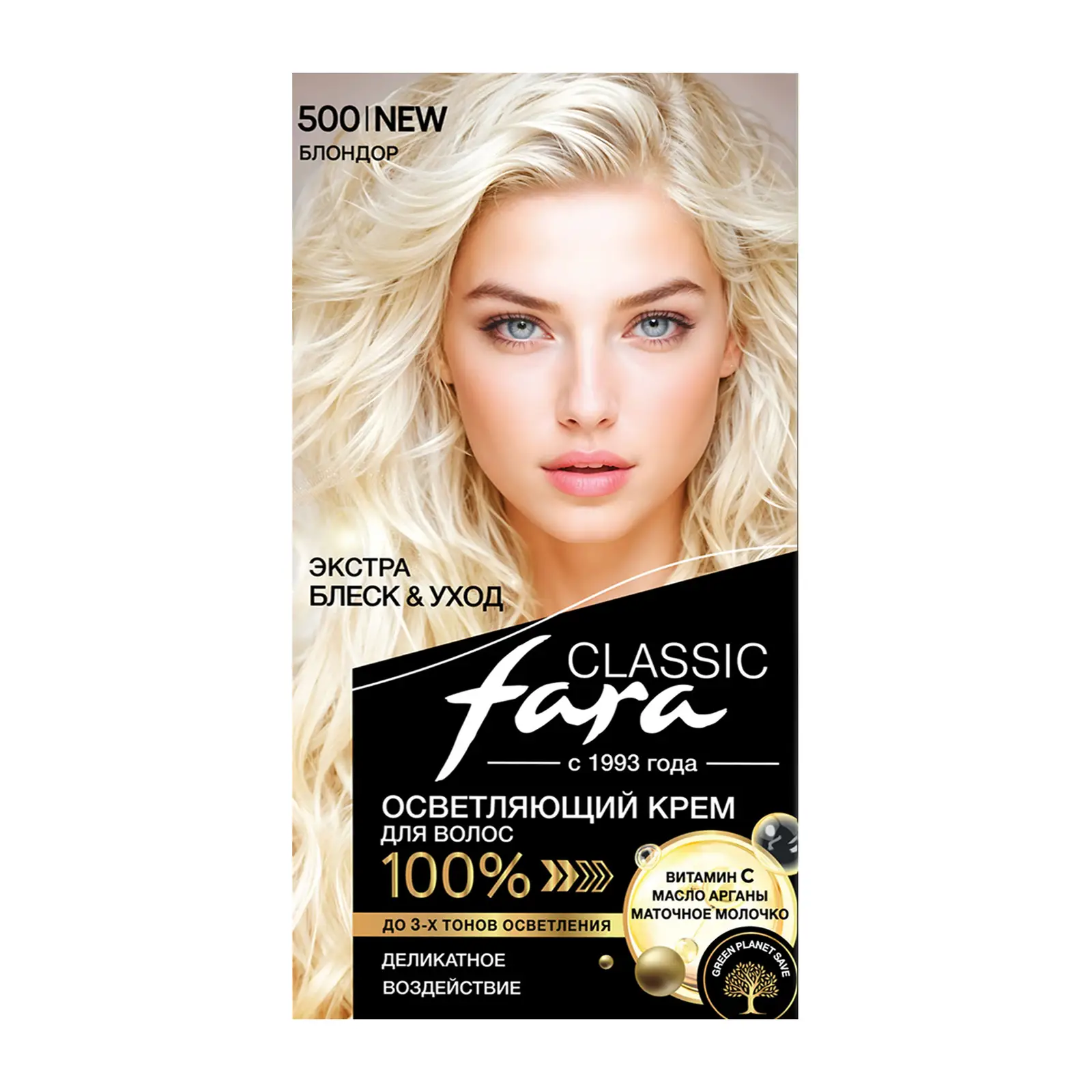 Крем-краска для волос Fara Classic Осветляющая 500 блондор