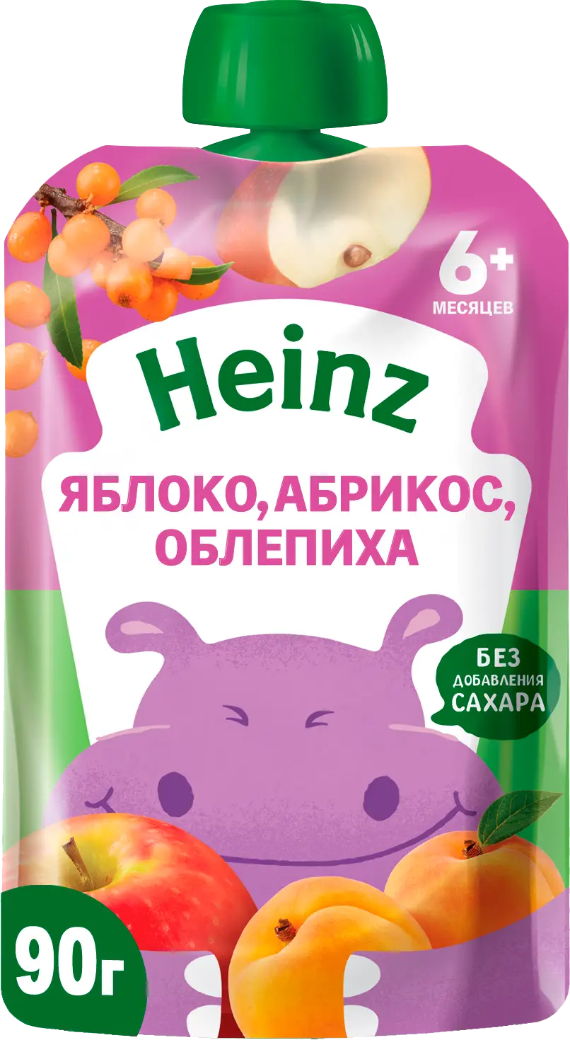 Пюре Heinz Natural Яблоко Абрикос Облепиха 90г - Магнит-Продукты