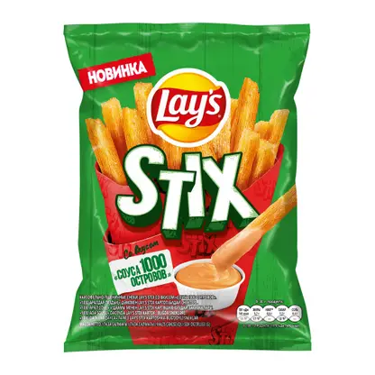Изображение товара Чипсы Lays Stix Картофельная соломка Соус 1000 островов 50г