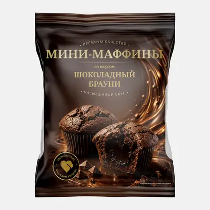 Мини-маффины со вкусом шоколадный брауни 470г