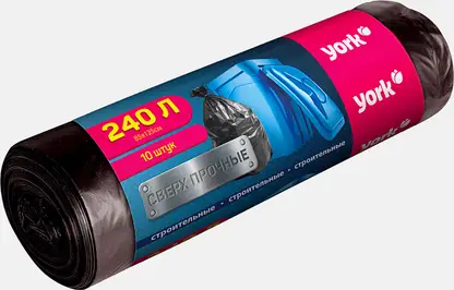 Мешки для мусора York сверхпрочные 240л 10шт