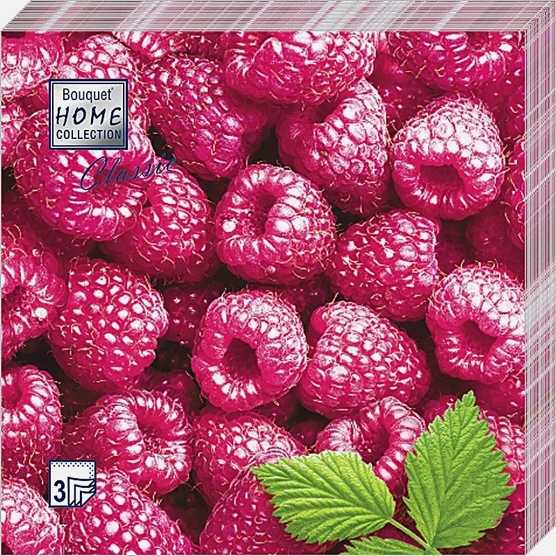 Салфетки Home Collection бумажные малина 16*16*2см 3слоя 20шт