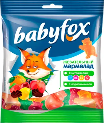 Изображение товара Мармелад жевательный бегемоты Babyfox 70г