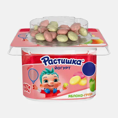 Йогурт Растишка с печеньем в шоколаде яблоко-груша 3.0% 118г