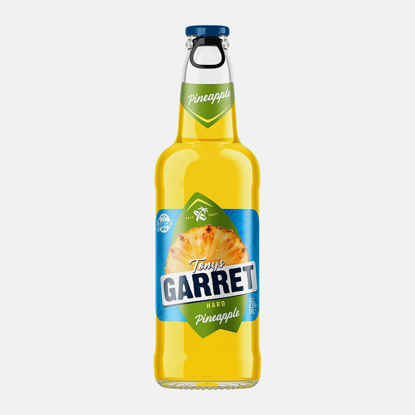 Пивной напиток Tonys Garret Hard Pineapple пастеризованный 6% 400мл Пивной напиток Tonys Garret Hard Pineapple пастеризованный 6% 400мл
