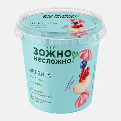 Яблочная меренга ягодное ассорти без сахара Зожно Несложно 35г