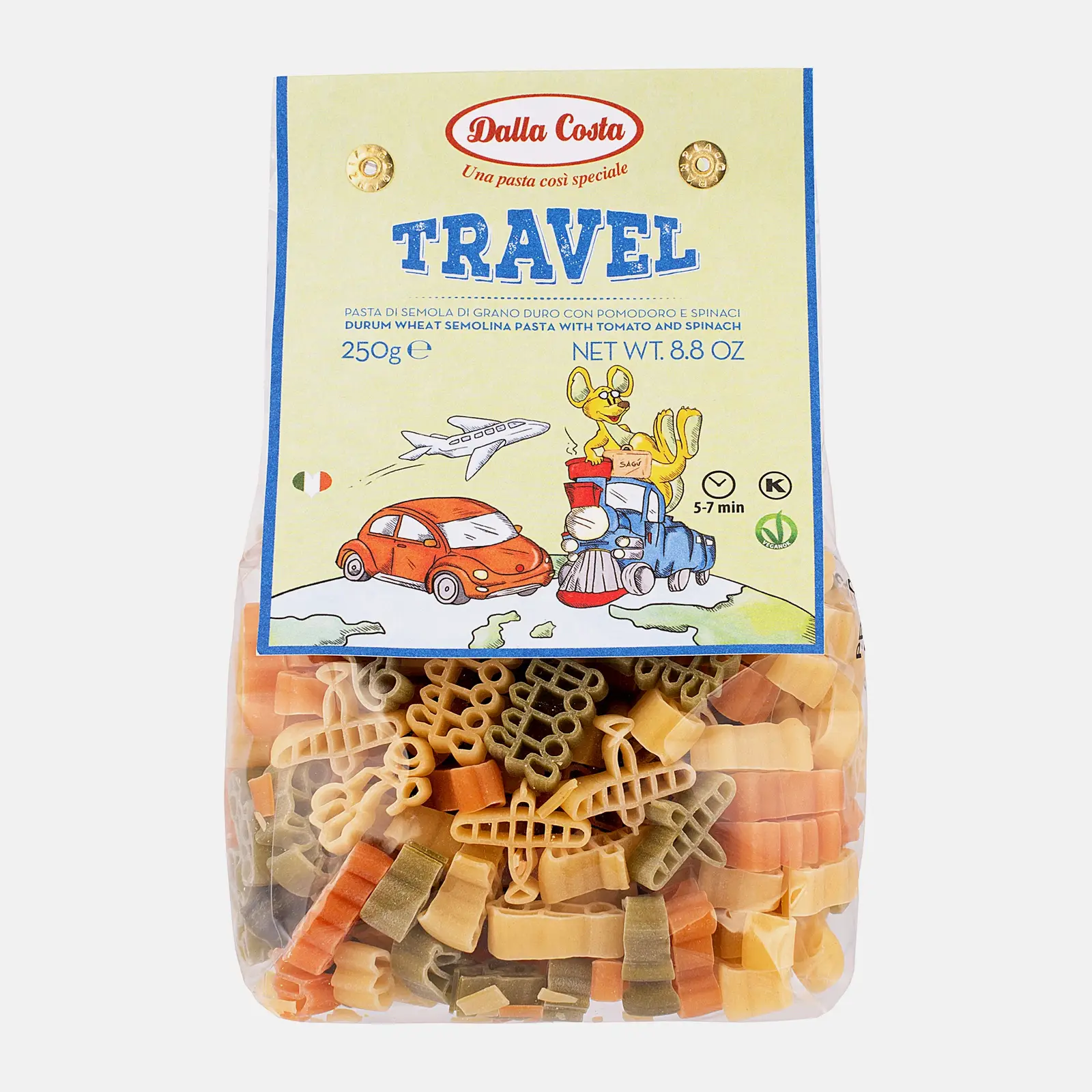 Изображение товара Макароны Dalla Costa Travel фигурные Томаты и шпинат 250г